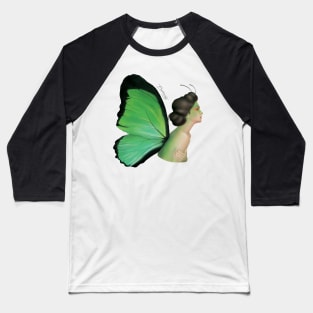 Green Butterfly Fairy Baseball T-Shirt